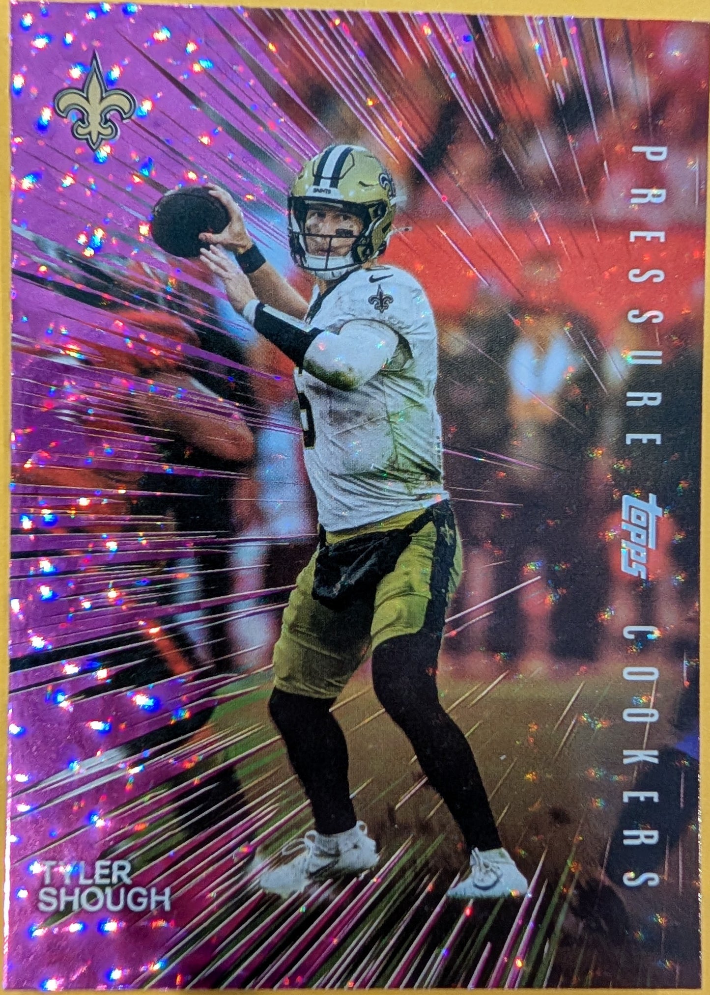 Tyler Shough PC-4 2026 Topps Football Pressure Cookers Pink Crackle Foil