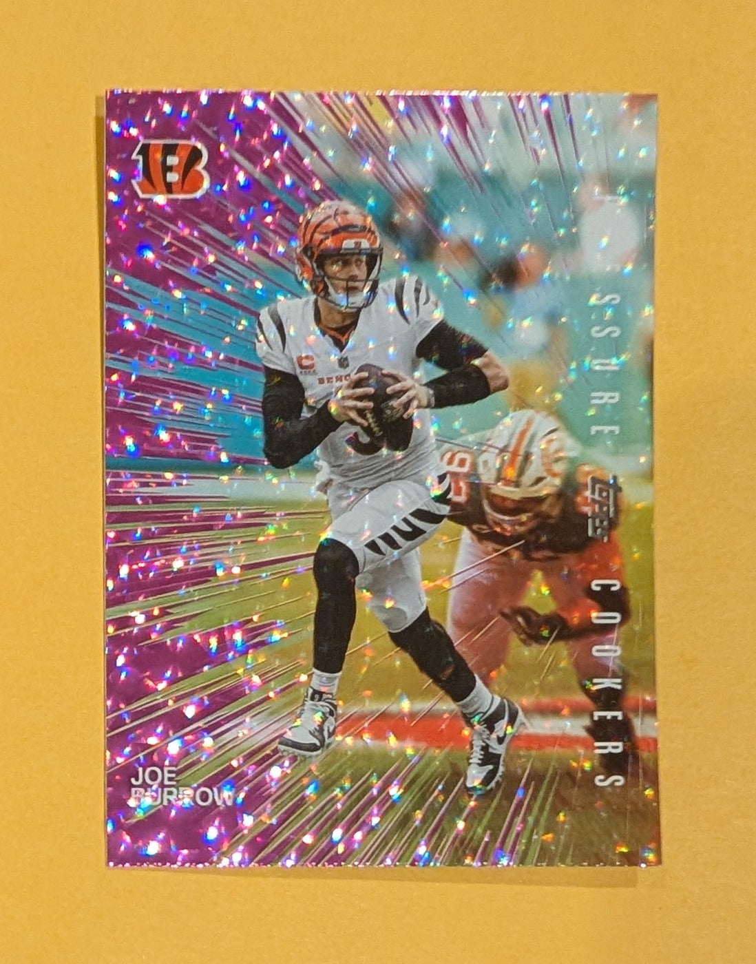 2026 Topps Football Joe Burrow Pressure Cookers #PC-8 Pink Crackle Foil