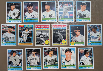 2025 Topps Heritage Baseball Team Set 16 Cards New York Yankees Aaron Judge Jazz Mantle Berra