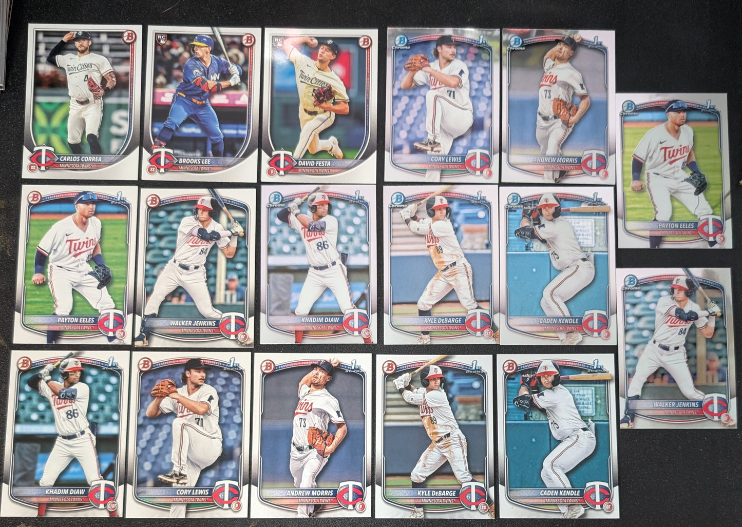 2025 BOWMAN Chrome + Paper Prospects Team Set BCP Minnesota Twins Walker Jenkins Khadim Diaw