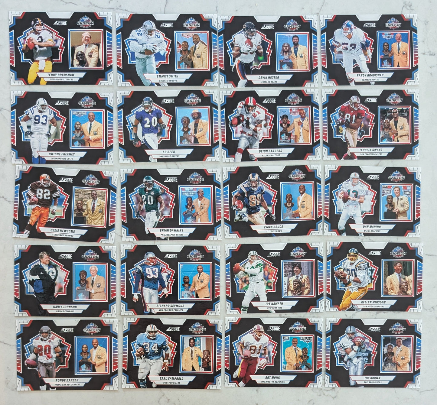 2025 SCORE Men Of Canton Insert Set Emmitt Smith Joe Namath Dan Marino Deion Sanders