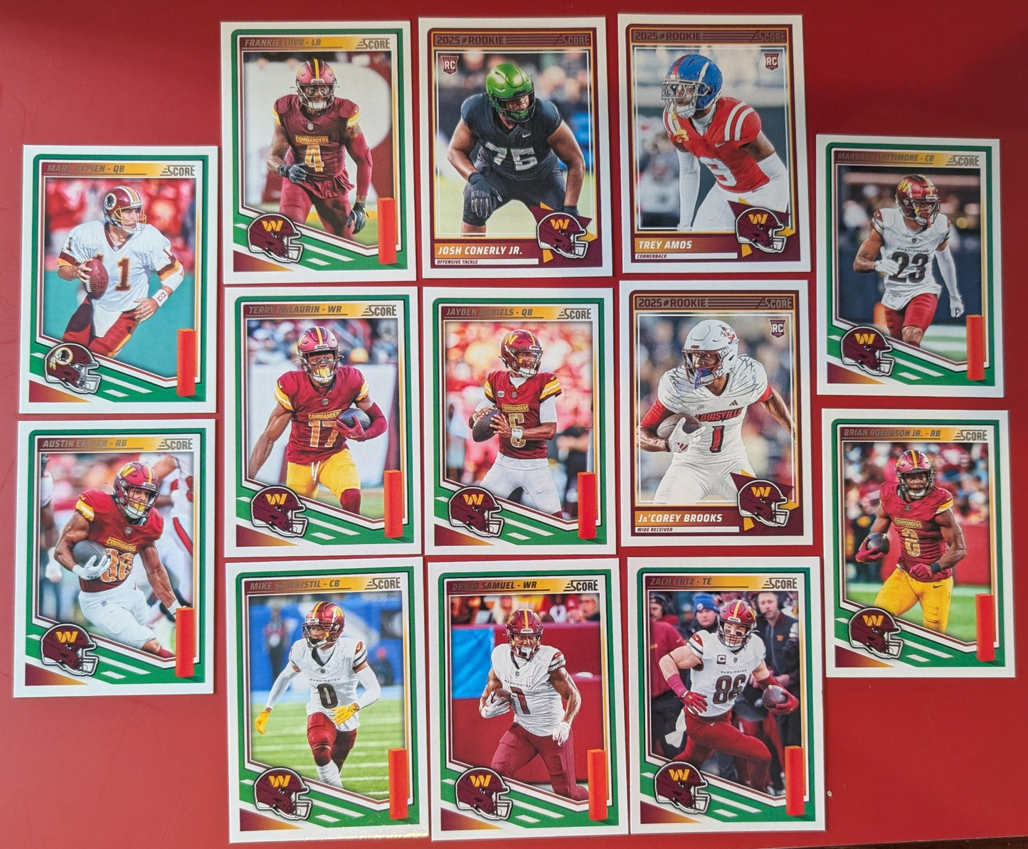 2025 SCORE NFL Washington Commanders Team Set Jayden Daniels Terry McLaurin