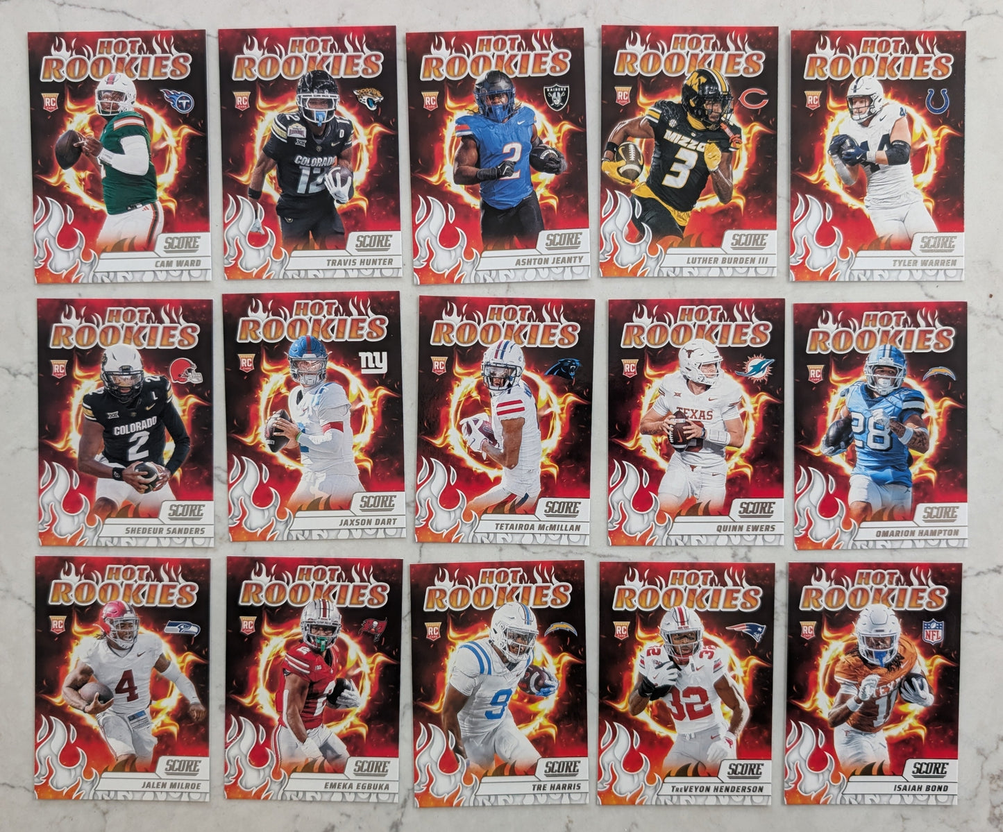 2025 SCORE Hot Rookies Insert Set Travis hunter Jaxson Dart Cam Smith Shedeur Jeanty