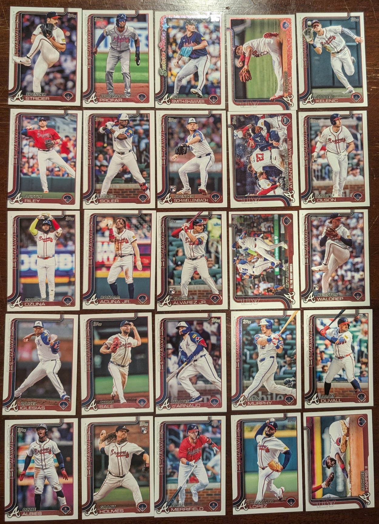2025 Topps Series 1 + Series 2 Baseball Team Set 25 Cards Atlanta Braves Acuna Olson Spencer Strider