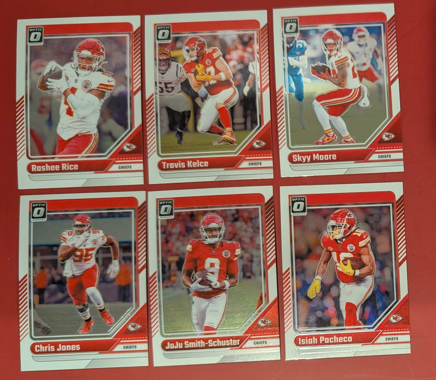 2024 Donruss Optic Kansas City Chiefs NFL Veteran Team Travis Kelce Rashee Rice