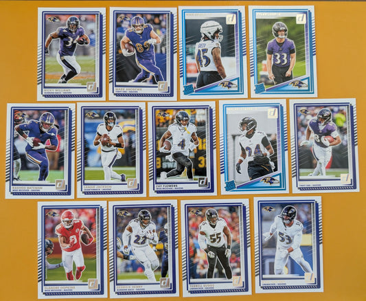 2025 Donruss NFL Team Set Baltimore Ravens Lamar Jackson Derrick Henry
