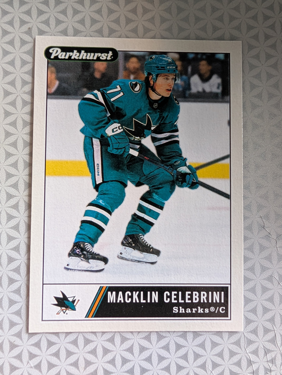 2025-26 Parkhurst 1954-55 Retros Card Gum Back Macklin Celebrini #28 /299 - San Jose Sharks