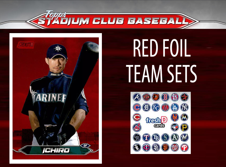 2024 Topps RED FOIL Stadium Club Team Set (9) Seattle Mariners Ichiro Ken Griffey Clase