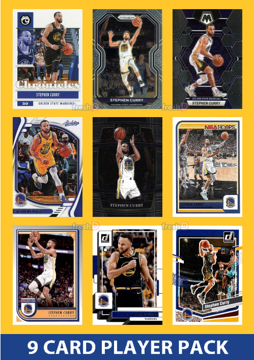 Stephen Steph Curry 9 Card Player Pack 2023-24 Hoops Donruss Golden State Warriors