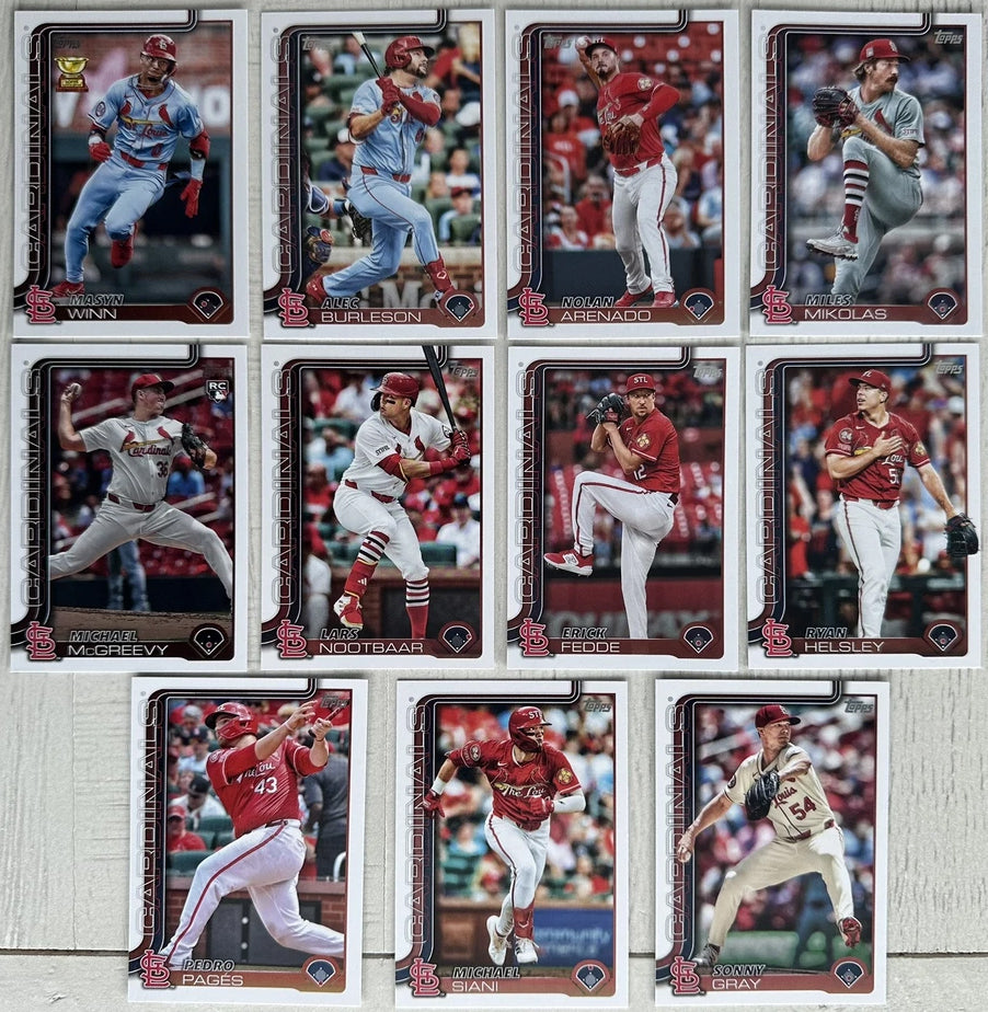 2024 Baseball Team Pack Cardinals 20 Card Pack Pujols + 2025 Topps Series 1 Team Set - Arenado