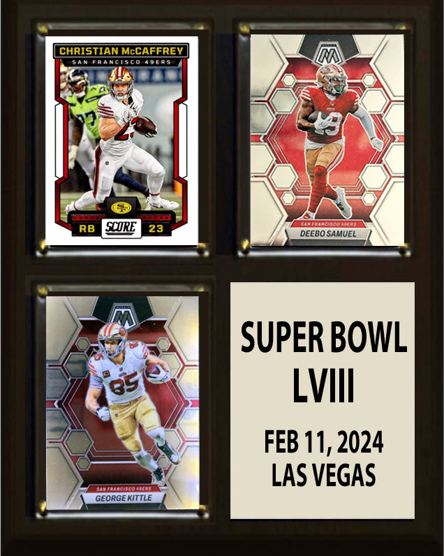 Super Bowl LVIII San Francisco 49ers CMAC Deebo Kittle 2023 3 Card Plaque