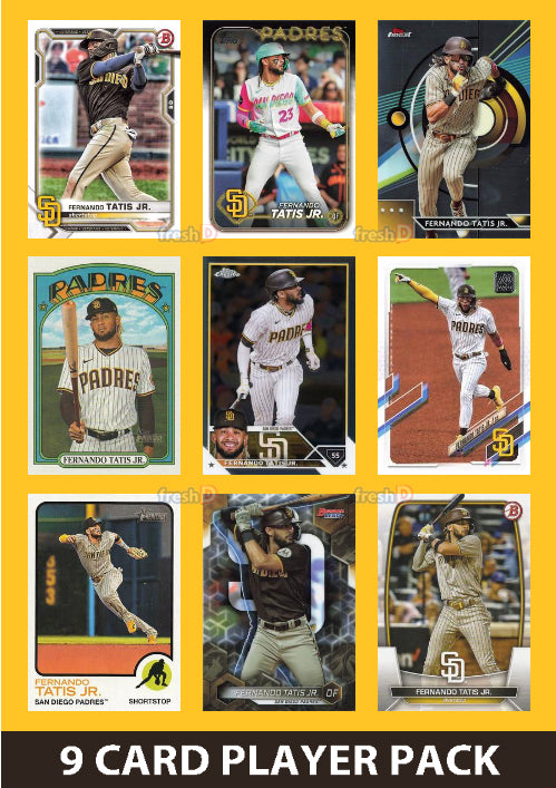 Fernando Tatis Jr Padres 9 Card Player Pack 2024 2023 Topps Bowman