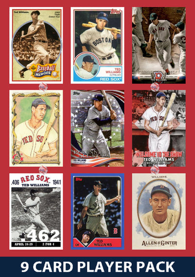 Ted Williams Boston Red Sox 9 Card Legend Pack Topps Bowman 2025 2024 2023