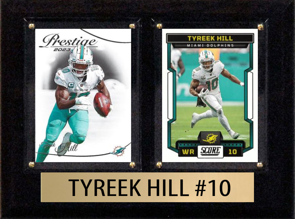 Tyreek Hill Score Donruss 2022 2021 2 Card 6" x 8" Plaque Miami Dolphins