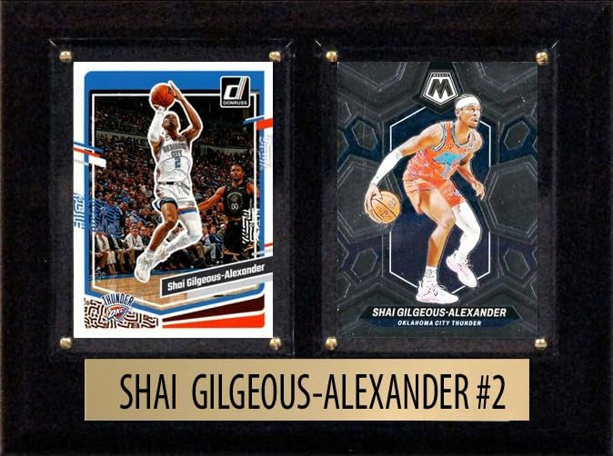 Shai Gilgeous-Alexander SGA OKC Thunder #2 2023 2024 2025 Donruss Hoops Card Plaque 6x8