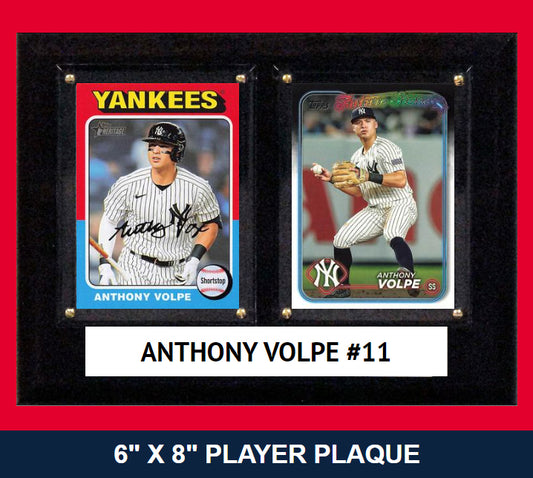 Anthony Volpe New York Yankees 2024 Topps Heritage Card Plaque 6x8