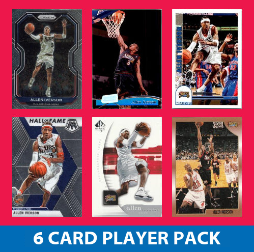 Allen Iverson 6 Card Player Pack 2023-24 Hoops Panini Philadelphia 76ers Sixers