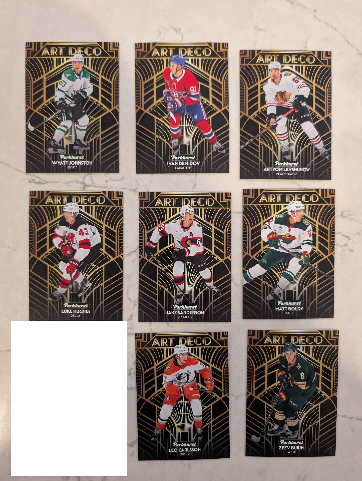 2025-26 Parkhurst Art Deco starter set - 8 cards