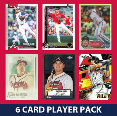 Austin Riley Atlanta Braves 6 Card Player Pack 2025 2024 Topps Bowman