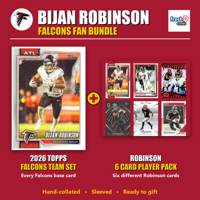 Bijan Robinson Atlanta Falcons Football Fan Bundle - 2026 Topps Team Set + 6 Card Player Pack