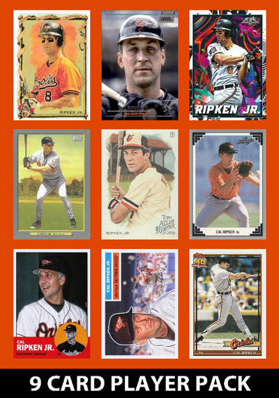 Cal Ripken Baltimore Orioles 9 Card Legend Pack Topps Bowman 2025 2024 2023 plaque