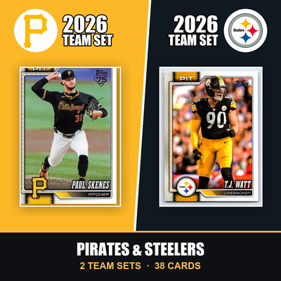 2026 Topps Pittsburgh Pirates & Steelers Team Set Combo - Baseball + Football 2-Sport Bundle - Paul Skenes & T.J. Watt