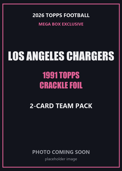 2026 Topps Football Los Angeles Chargers 1991 Topps Mega Box Crackle Foil Insert Pack - 2 Cards