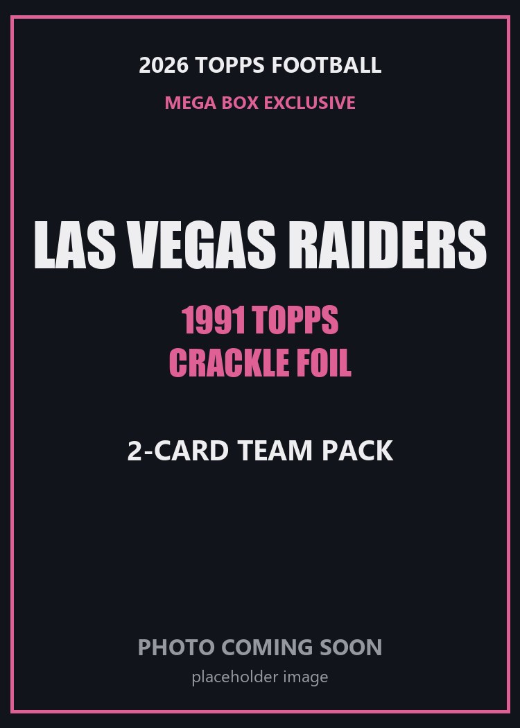 2026 Topps Football Las Vegas Raiders 1991 Topps Mega Box Crackle Foil Insert Pack - 2 Cards