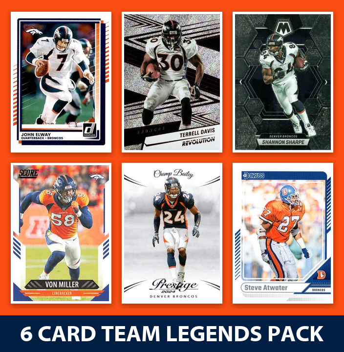 Denver Broncos 6 Card Legends Pack Donruss Topps Panini John Elway