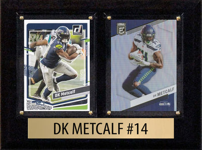 DK Metcalf Score Donruss 2022 2021 2 Card 6" x 8" Plaque Seattle Seahawks hand-collated team set