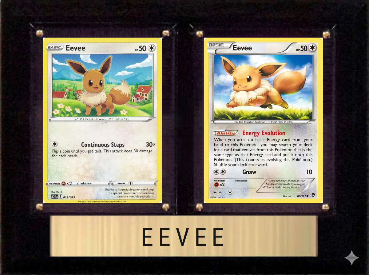Eevee Pokemon 2 card 6x8 plaque