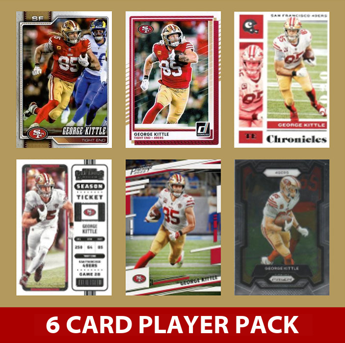 George Kittle 6 Card Player Pack 2023 2024 2025 Donruss Panini Score SF 49ers