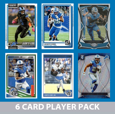 Jahmyr Gibbs 6 Card Player Pack 2024 2025 Donruss Panini Score Detroit Lions