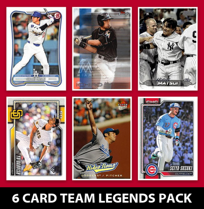 Japan Legends 6 Card MLB Pack 2025 2024 2023 Topps Bowman Ohtani Matsui Ichiro Darvish