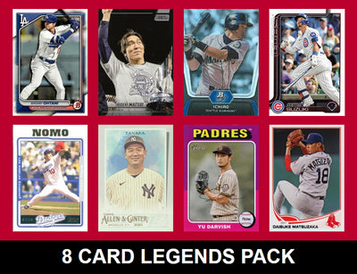 Japan Legends 8 Card MLB Pack 2025 2024 2023 Topps Bowman Ohtani Matsui Ichiro Darvish plaque