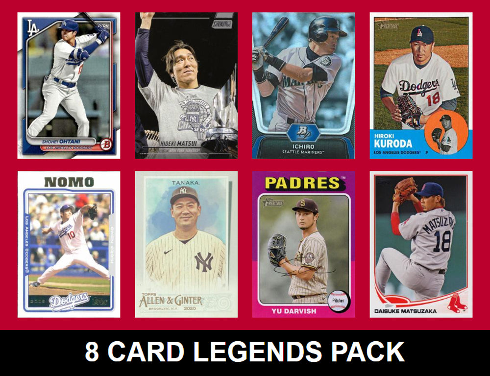 Japan Legends 8 Card MLB Pack 2025 2024 2023 Topps Bowman Ohtani Matsui Ichiro Darvish