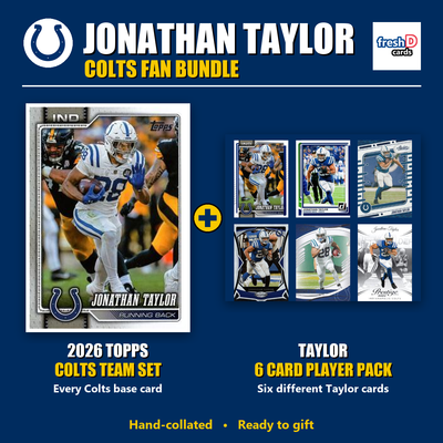 Jonathan Taylor Indianapolis Colts Football Fan Bundle - 2026 Topps Team Set + 6 Card Player Pack