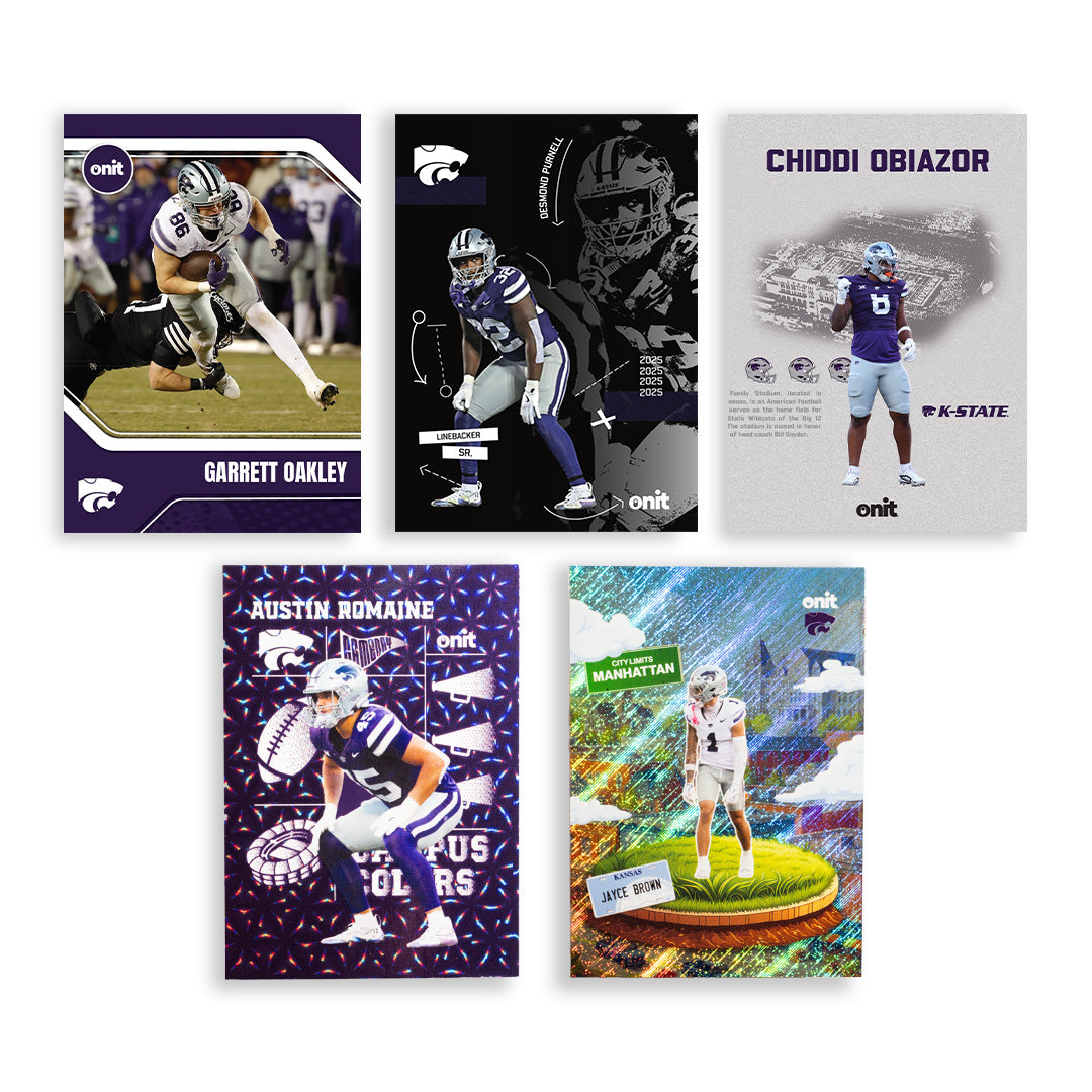 Kansas State University Football 2025 Trading Cards - Platinum Box hand-collated team set