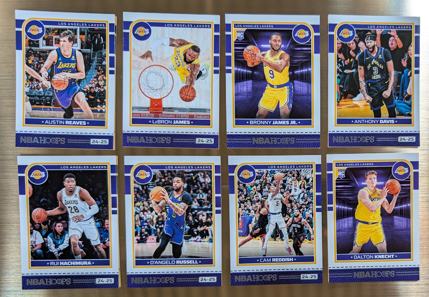 LA Lakers Multiyear Pack 20 Cards Magic Johnson + 2024-25 HOOPS Team Set Lebron James plaque