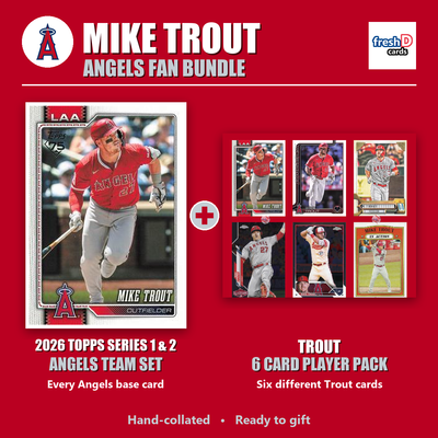 Mike Trout Los Angeles Angels Baseball Fan Bundle - 2026 Topps Series 1 & 2 Team Set + 6 Card Player Pack