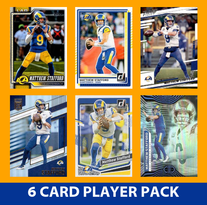 Matthew Stafford 6 Card Player Pack 2023 2024 2025 Donruss Panini Score LA Rams