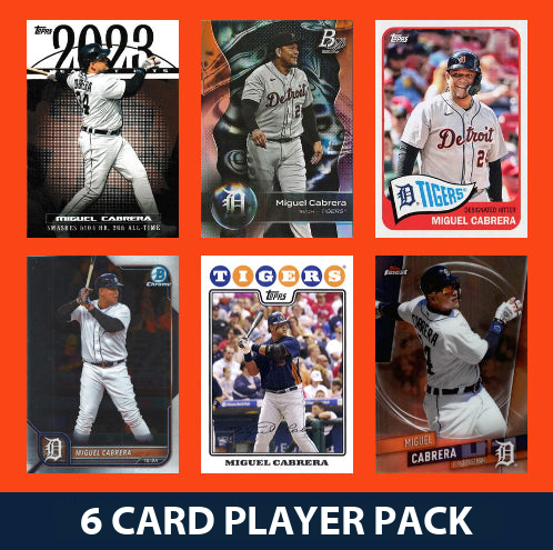 Miguel Cabrera Detroit Tigers 6 Card Legend Pack 2025 2024 2023 Topps Bowman