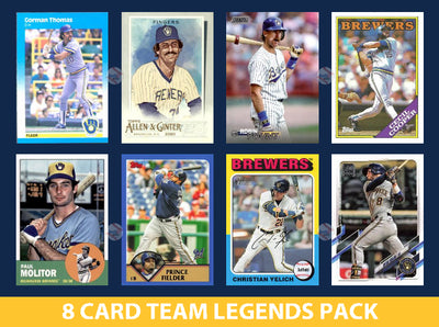 Milwaukee Brewers 8 Card Legends Pack Topps Bowman Yount Molitor plaque