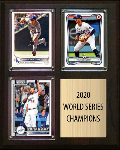 Los Angeles Dodgers 2020 World Series Champions Fan Gift Plaque 8x10 3 Cards plaque