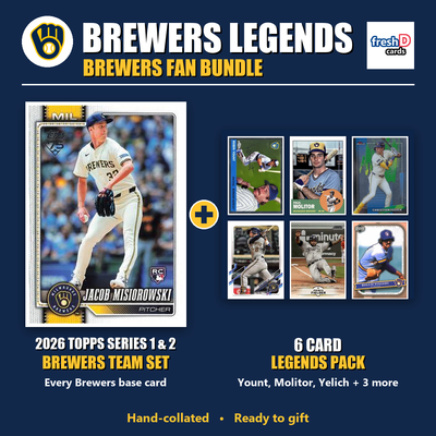 Milwaukee Brewers Legends Baseball Fan Bundle - 2026 Topps Series 1 & 2 Team Set + 6 Card Legends Pack