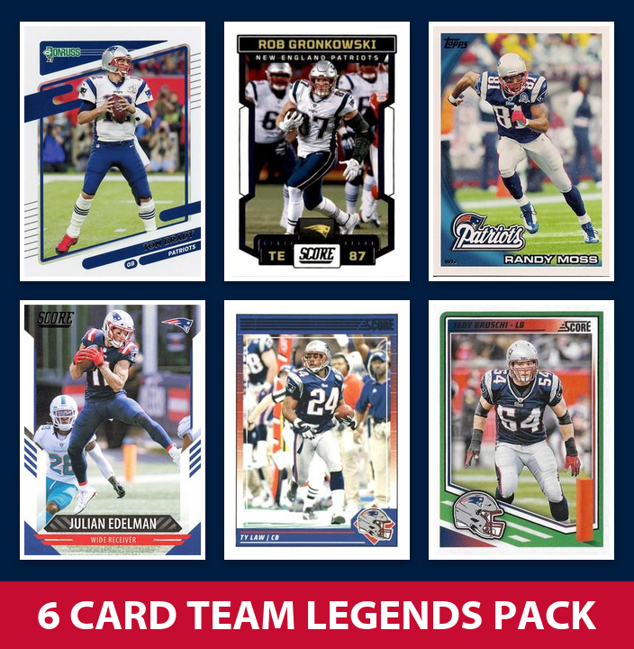 New England Patriots 6 Card Legends Pack Donruss Topps Panini Tom Brady Gronk