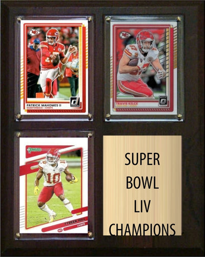 Kansas City Chiefs Super Bowl LIV Champions Fan Gift Plaque 8x10 3 Cards plaque