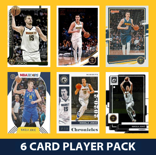Nikola Jokic 6 Card Player Pack 2023-24 Hoops Panini Donruss Denver Nuggets