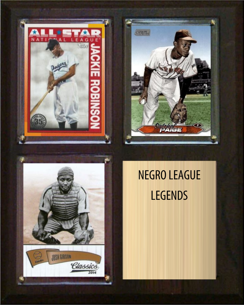 Negro League Legends Fan Gift Plaque 8x10 3 Cards Jackie Robinson Satchel Paige Josh Gibson
