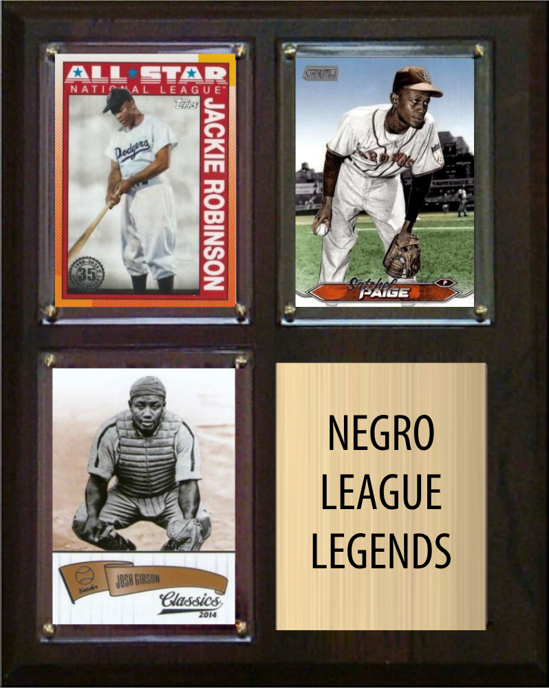 Negro League Legends Fan Gift Plaque 8x10 3 Cards Jackie Robinson Satchel Paige Josh Gibson